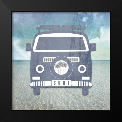 Signs_SurfVan Black Modern Wood Framed Art Print by LightBoxJournal