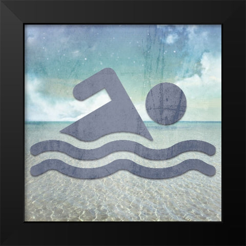 Signs_Swimming3 Black Modern Wood Framed Art Print by LightBoxJournal