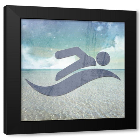 Signs_Swimming4 Black Modern Wood Framed Art Print by LightBoxJournal