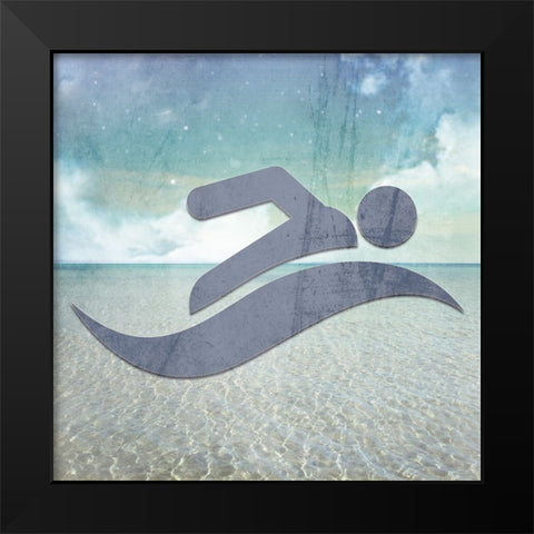 Signs_Swimming4 Black Modern Wood Framed Art Print by LightBoxJournal