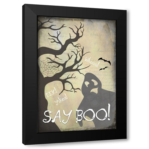 Say Boo 01 Black Modern Wood Framed Art Print with Double Matting by LightBoxJournal