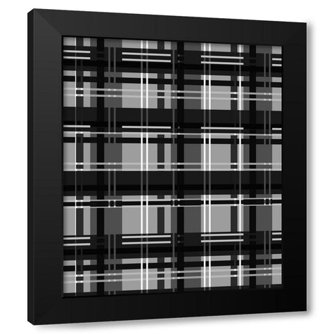 Minimalist Black and Whit Plaid 04 Black Modern Wood Framed Art Print by LightBoxJournal