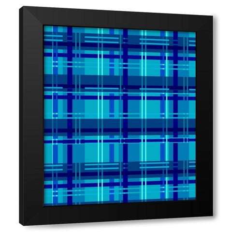 Minimalist Blue Plaid Design 05 Black Modern Wood Framed Art Print by LightBoxJournal