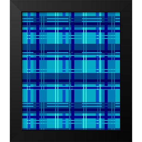 Minimalist Blue Plaid Design 05 Black Modern Wood Framed Art Print by LightBoxJournal