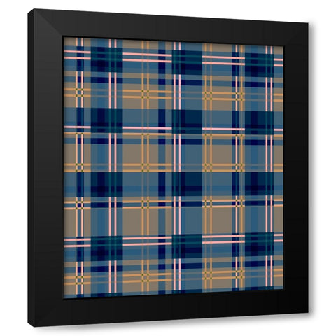 Minimalist Blue Plaid Design 07 Black Modern Wood Framed Art Print by LightBoxJournal