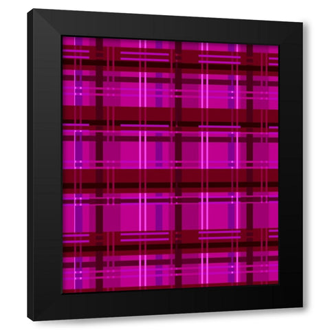 Minimalist Magenta Plaid Design 01 Black Modern Wood Framed Art Print with Double Matting by LightBoxJournal
