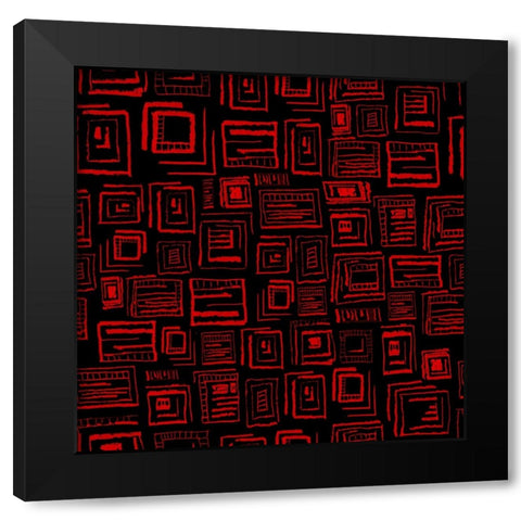 Square Pattern Design 02 Black Modern Wood Framed Art Print with Double Matting by LightBoxJournal