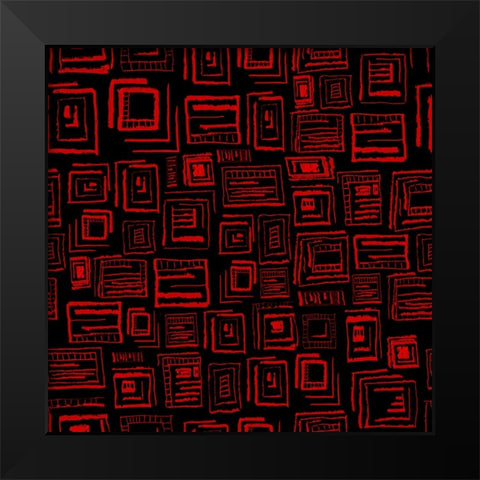 Square Pattern Design 02 Black Modern Wood Framed Art Print by LightBoxJournal