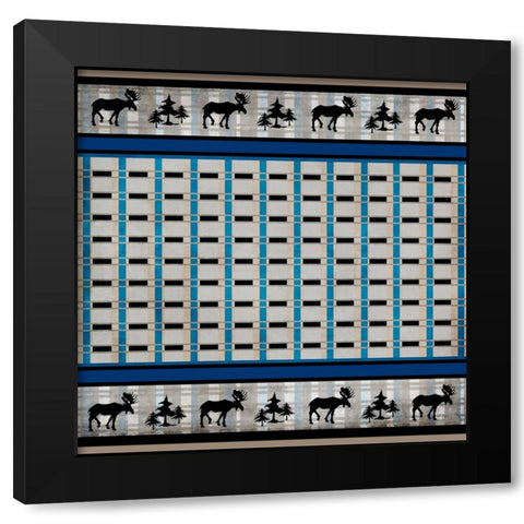 Blue Bear Lodge Pattern 7 Black Modern Wood Framed Art Print by LightBoxJournal
