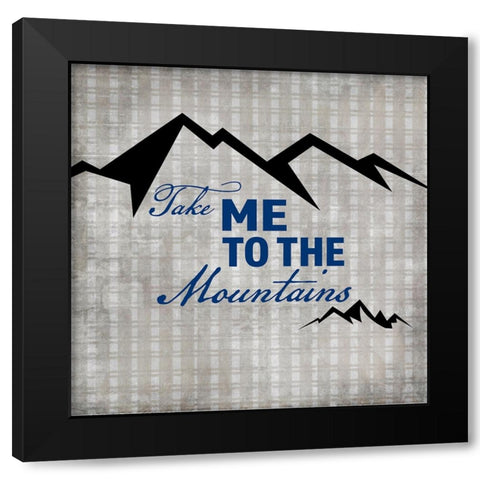 Blue Bear Lodge Sign 01 Black Modern Wood Framed Art Print with Double Matting by LightBoxJournal