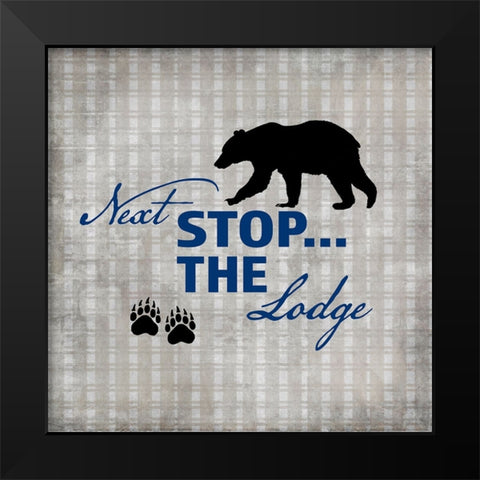 Blue Bear Lodge Sign 02 Black Modern Wood Framed Art Print by LightBoxJournal