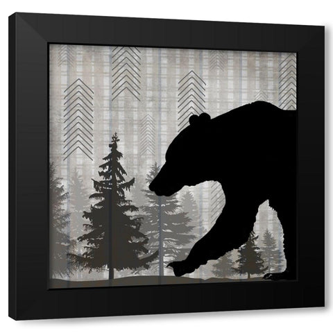 Blue Bear Lodge Sign 05 Black Modern Wood Framed Art Print with Double Matting by LightBoxJournal