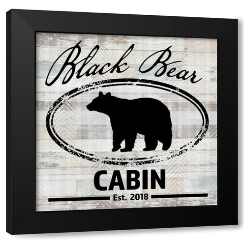Blue Bear Lodge Sign 08 Black Modern Wood Framed Art Print by LightBoxJournal