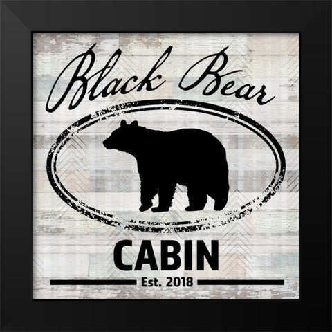 Blue Bear Lodge Sign 08 Black Modern Wood Framed Art Print by LightBoxJournal