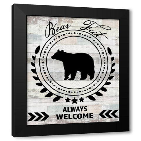 Blue Bear Lodge Sign 09 Black Modern Wood Framed Art Print with Double Matting by LightBoxJournal