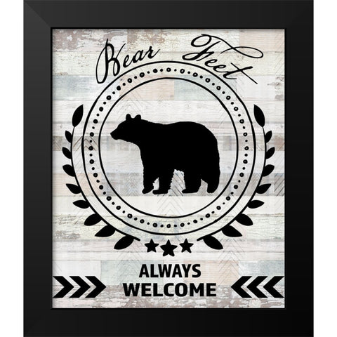 Blue Bear Lodge Sign 09 Black Modern Wood Framed Art Print by LightBoxJournal