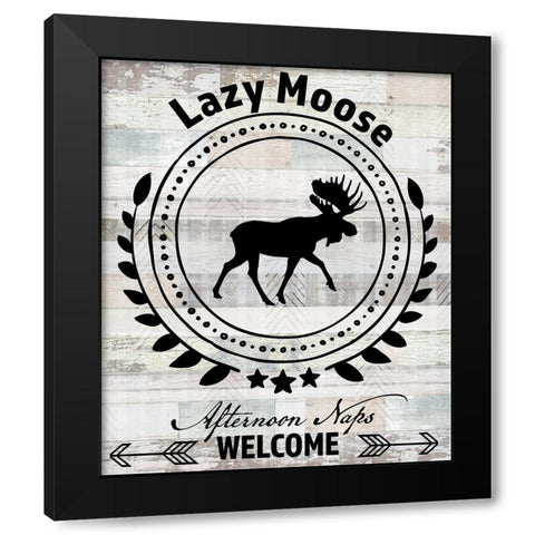 Blue Bear Lodge Sign 010 Black Modern Wood Framed Art Print by LightBoxJournal