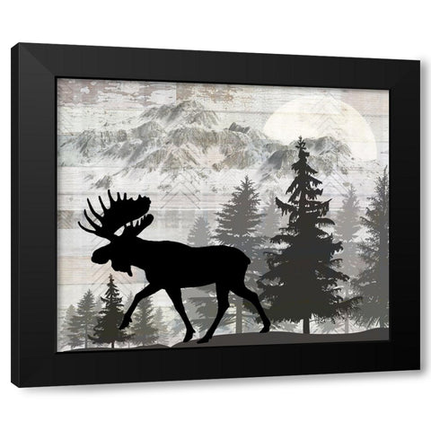 Blue Bear Lodge Sign 011 Black Modern Wood Framed Art Print with Double Matting by LightBoxJournal