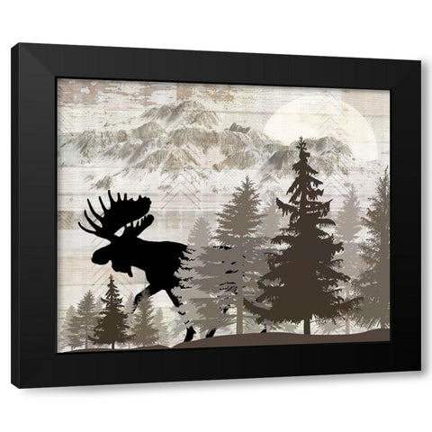 Blue Bear Lodge Sign 013 Black Modern Wood Framed Art Print with Double Matting by LightBoxJournal