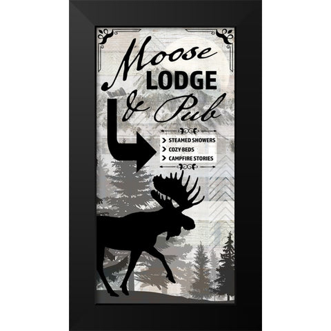 Blue Bear Lodge Sign 018 Black Modern Wood Framed Art Print by LightBoxJournal