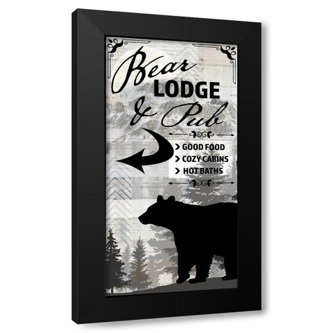 Blue Bear Lodge Sign 019 Black Modern Wood Framed Art Print by LightBoxJournal
