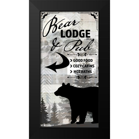 Blue Bear Lodge Sign 019 Black Modern Wood Framed Art Print by LightBoxJournal