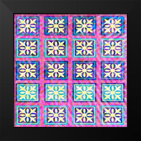 BoHo Girl Pattern 05 Black Modern Wood Framed Art Print by LightBoxJournal