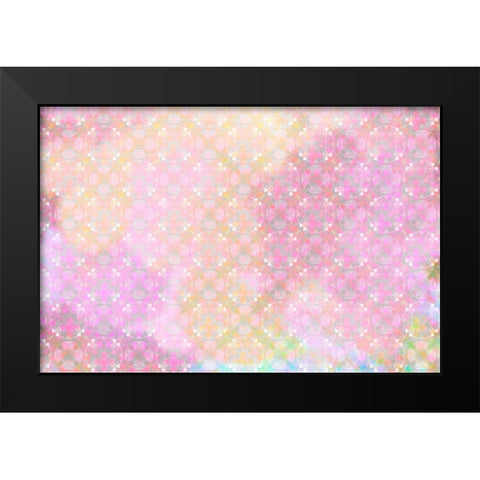 Spring Blooms Pattern 01 Black Modern Wood Framed Art Print by LightBoxJournal