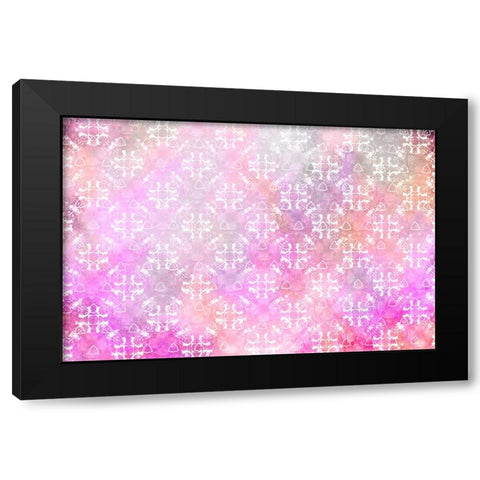 Spring Blooms Pattern 02 Black Modern Wood Framed Art Print with Double Matting by LightBoxJournal