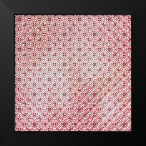 Pinky Blossom Pattern 01 Black Modern Wood Framed Art Print by LightBoxJournal