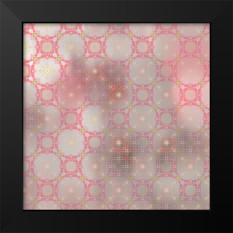 Pinky Blossom Pattern 02 Black Modern Wood Framed Art Print by LightBoxJournal