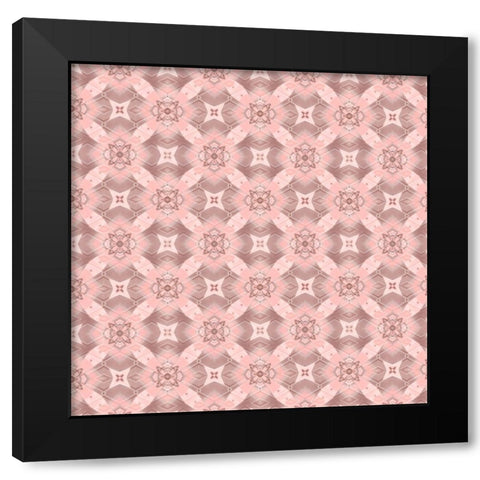 Pinky Blossom Pattern 03 Black Modern Wood Framed Art Print by LightBoxJournal