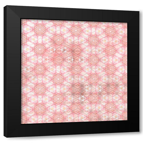 Pinky Blossom Pattern 04 Black Modern Wood Framed Art Print by LightBoxJournal