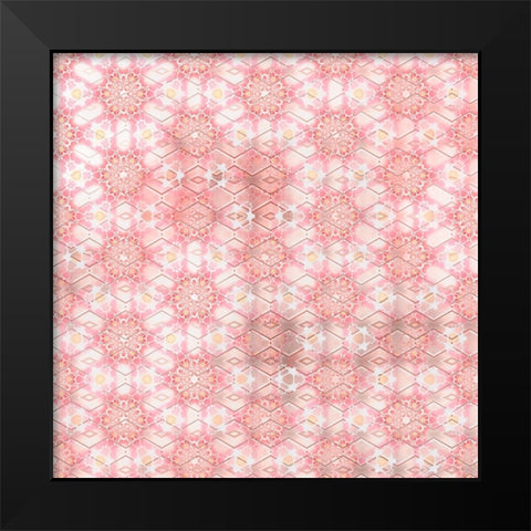 Pinky Blossom Pattern 04 Black Modern Wood Framed Art Print by LightBoxJournal