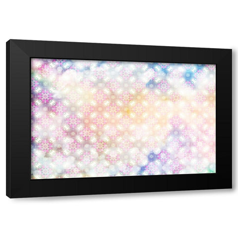 White Spring Blossoms Pattern 01 Black Modern Wood Framed Art Print with Double Matting by LightBoxJournal
