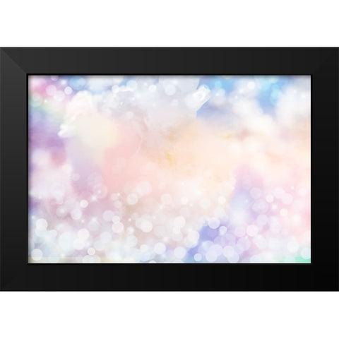 White Spring Blossoms Pattern 02 Black Modern Wood Framed Art Print by LightBoxJournal