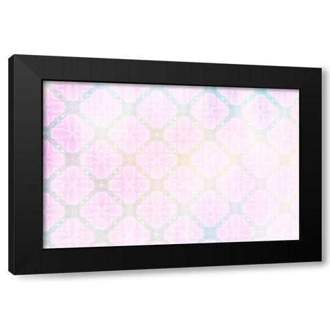 White Spring Blossoms Pattern 04 Black Modern Wood Framed Art Print by LightBoxJournal