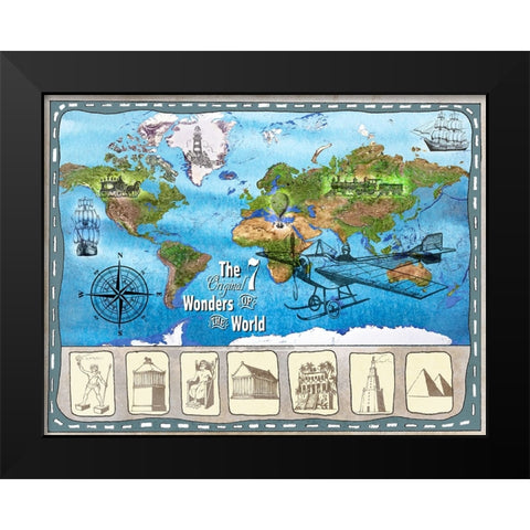 7 Ancient Wonders 02 Black Modern Wood Framed Art Print by LightBoxJournal