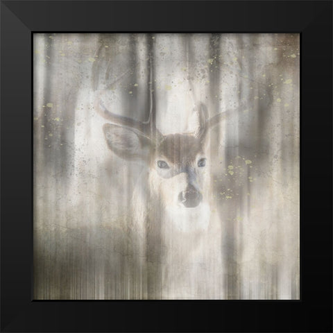 Antique Wildlife Deer 01 Black Modern Wood Framed Art Print by LightBoxJournal