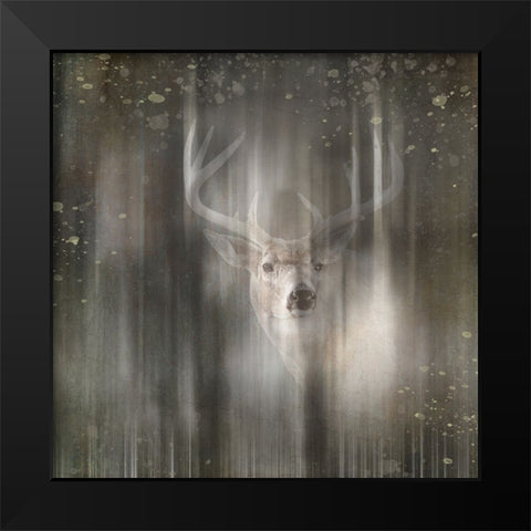 Antique Wildlife Deer 02 Black Modern Wood Framed Art Print by LightBoxJournal