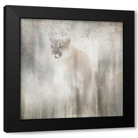 Antique Wildlife Lion Black Modern Wood Framed Art Print by LightBoxJournal