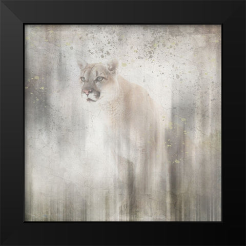 Antique Wildlife Lion Black Modern Wood Framed Art Print by LightBoxJournal