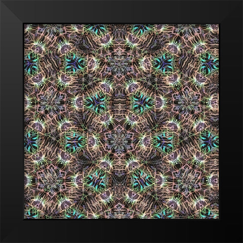 BoHo Gypsy Pattern 01 Black Modern Wood Framed Art Print by LightBoxJournal