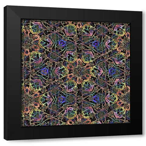 BoHo Gypsy Pattern 02 Black Modern Wood Framed Art Print by LightBoxJournal