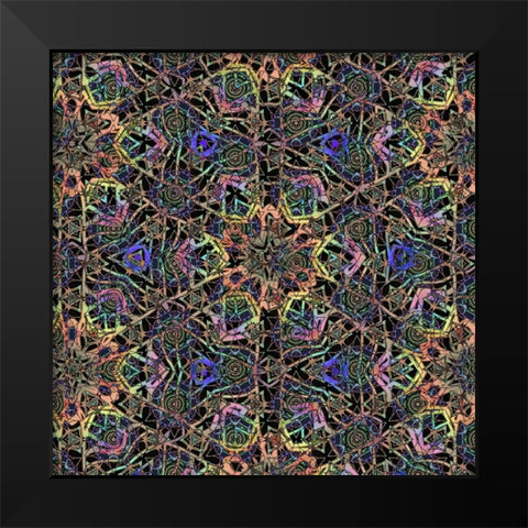 BoHo Gypsy Pattern 02 Black Modern Wood Framed Art Print by LightBoxJournal