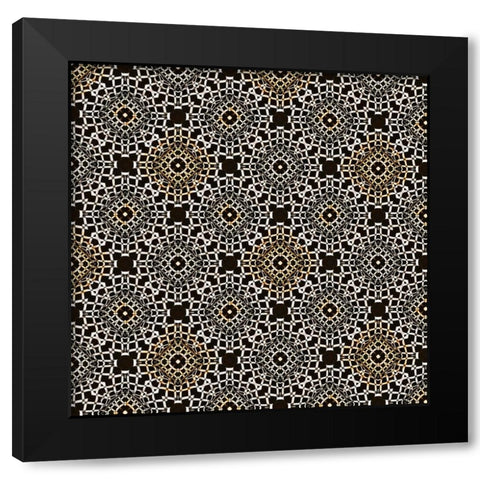 BoHo Gypsy Pattern 11 Black Modern Wood Framed Art Print with Double Matting by LightBoxJournal