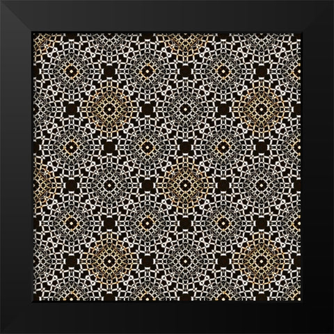 BoHo Gypsy Pattern 11 Black Modern Wood Framed Art Print by LightBoxJournal