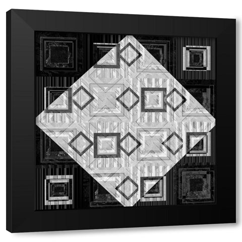 Geo Pattern 01 Black Modern Wood Framed Art Print by LightBoxJournal