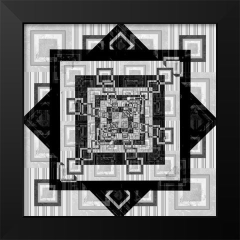Geo Pattern 02 Black Modern Wood Framed Art Print by LightBoxJournal