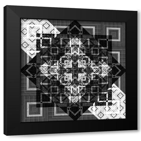 Geo Pattern 03 Black Modern Wood Framed Art Print by LightBoxJournal